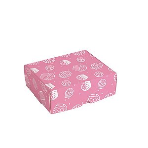 Caixa Para 4 Brigadeiros Rosa 9x9x4,5cm - 10 Un