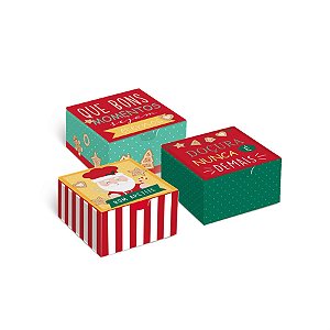 Caixa Diver Para 6 Brigadeiros Noel Chef 12x8x3,5cm - 10 Un