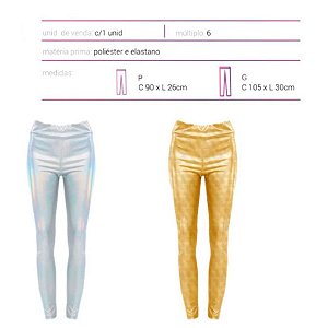 Calça Legging Sereia Iridescente G com 1 Unidade