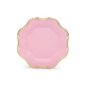 Sousplat Borda Arabesco Rosa e Ouro 2x33x33 - 1 Un