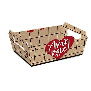 Cesta de Cartão Amo Muito m 22x15x9 - 1 Un