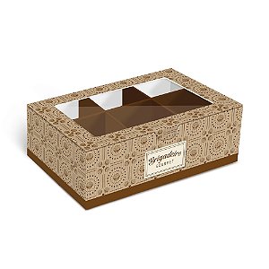 Caixa Para 6 Brigadeiros Brigadelicia Kraft 12,8x8,5x4,5cm - 10 Un