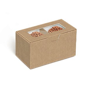 Caixa Para 2 Brigadeiros Kraft 8,5x5x4,5cm - 10 Un