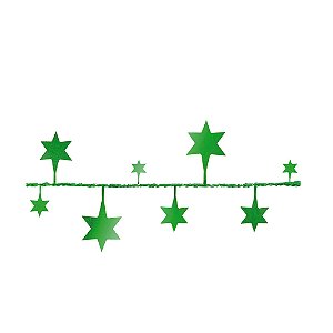 Fio Metalizado Fantasia Estrela Grande Verde 2,70m - 1 Un