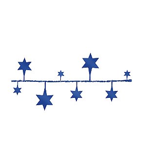 Fio Metalizado Fantasia Estrela Grande Azul 2,70m - 1 Un