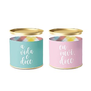Lata para Bombons Doce Vida Composê 11x9,1cm - 1 Un