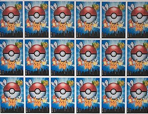 Festa Pokémon - Adesivo Decorativo Quadrado- 18 Un