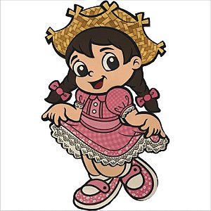 Painel Relevo para Decoração Junino Menina Caipira Morena - 1 Un