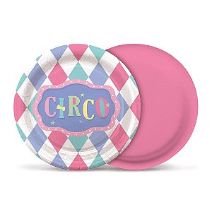 Prato Redondo Circo Rosa 18 cm - 8 Un