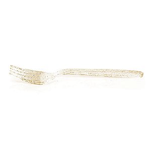 Garfo de Plástico Descartável Glitter Ouro - 10 Un