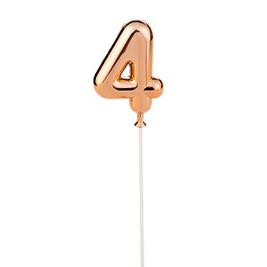 Topo de Bolo Rosê Gold Número 4