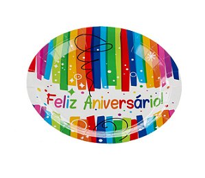 Prato Papel Feliz Aniversario - 10 Un