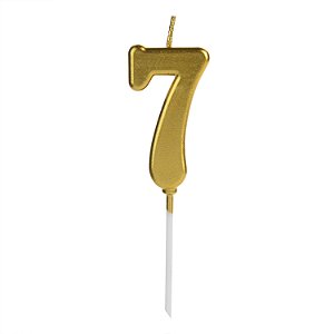 Vela Pick Dourada Número 7