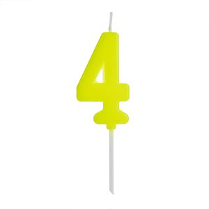 Vela Pick Amarelo Número 4