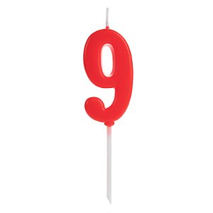 Vela Pick Vermelho Número 9