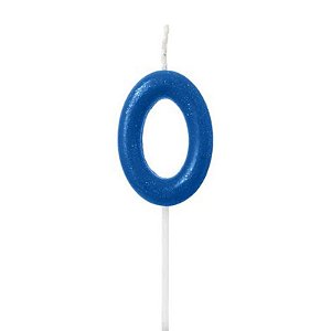 Vela Azul Neon Número 0