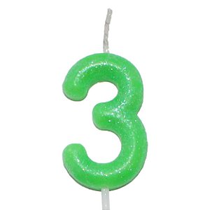 Vela Verde Neon Número 3