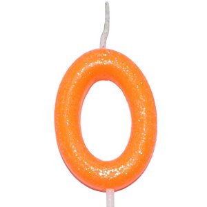 Vela Laranja Neon Número 0