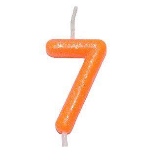 Vela Laranja Neon Número 7