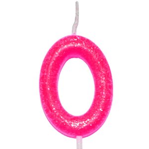 Vela Rosa Neon Número 0