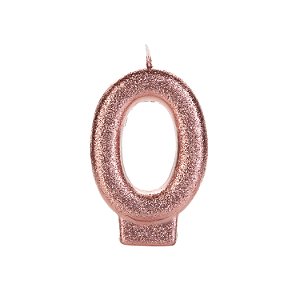 Vela Bronze Glitter Número 0