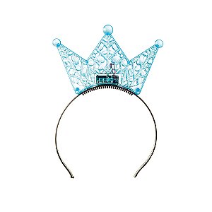 Acessório Tiara com Led Coroa Azul - 1 Un