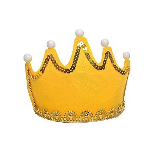 Acessório Tiara com Led Princesa Amarelo - 1 Un