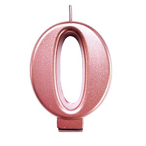 Vela Nº 0 Metalizado Rose Gold - 1 Un