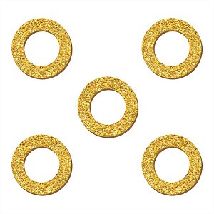Aplique Glitter para Decoração Sonic Moeda em EVA - 5 Un