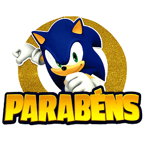 Painel Parabéns para Decoração Festa Sonic em EVA - 1 Un