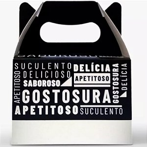 Caixa Maleta Hambúrguer Gourmet Black 12x8,5cm - 50 Un