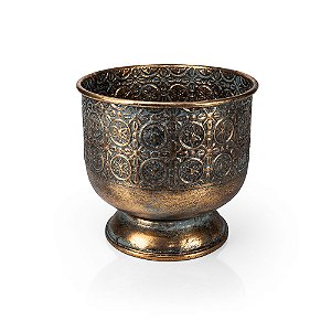 Cachepot com Pé Metal Gold