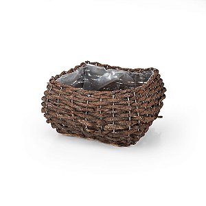 Cachepot Madeira Quadrado Floresta - G 28x27x15,5