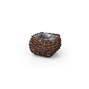Cachepot Madeira Quadrado Floresta - P 16x15x11