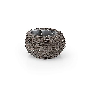 Cachepot Madeira Redondo Floresta - M 22,5x22,5x13