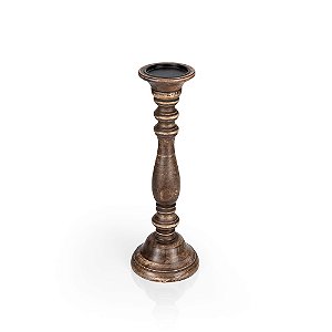 Castiçal Madeira Treviso - M 15x11x44,5