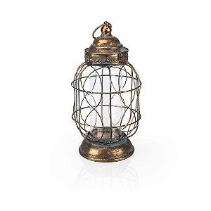 Gaiola Bordada Metal Gold - P 19x19x35,5