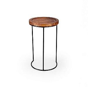 Mesa Madeira Redonda Lua - M 32,5x32,5x54