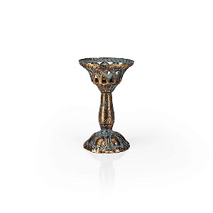 Mini Porta Velas Metal Gold 10,5x10,5x17