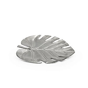 Prato Metal Monstera Silver -  M 36x33,5x5