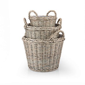 Cestão vime Redondo com Alça Cartago 45x43x41 - 3 Un