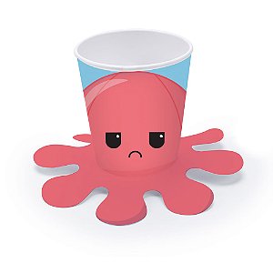 Copo Papel - Cinta Pop It (Fidget Toys) Polvo Coral 240ml - 8 Un