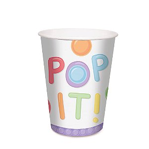 Copo Papel Pop It (Fidget Toys) 240Ml - 8 Un