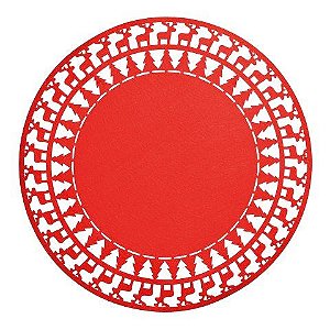 Jogo Americano Redondo Rena Vermelho