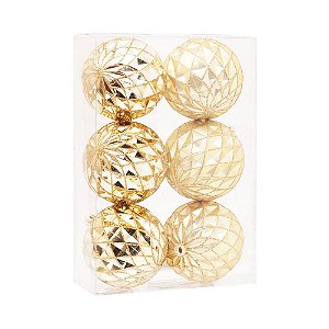 Bola Dourada 10cm - 6 Un