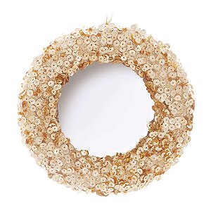 Porta Retrato Redondo Lantejoulas Ouro