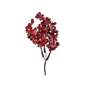 Galho Com Cerejas Cristalizadas Vermelho