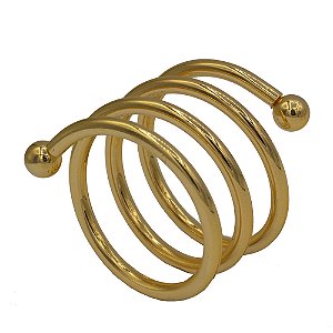 Anel Porta Guardanapo Espiral Ouro - 4 Un