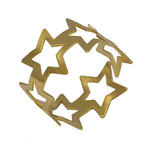 Anel Porta Guardanapo Estrela Ouro - 4 Un