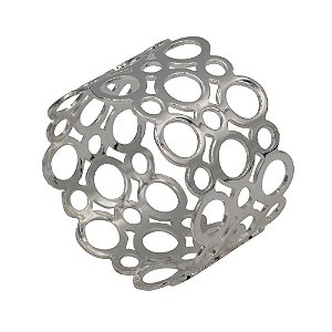 Anel Porta Guardanapo Circulos Vazados Prata - 4 Un